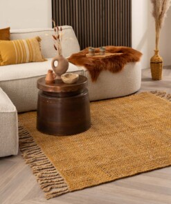 Tapis jute​ carré - Chunky or/naturel - sfeer