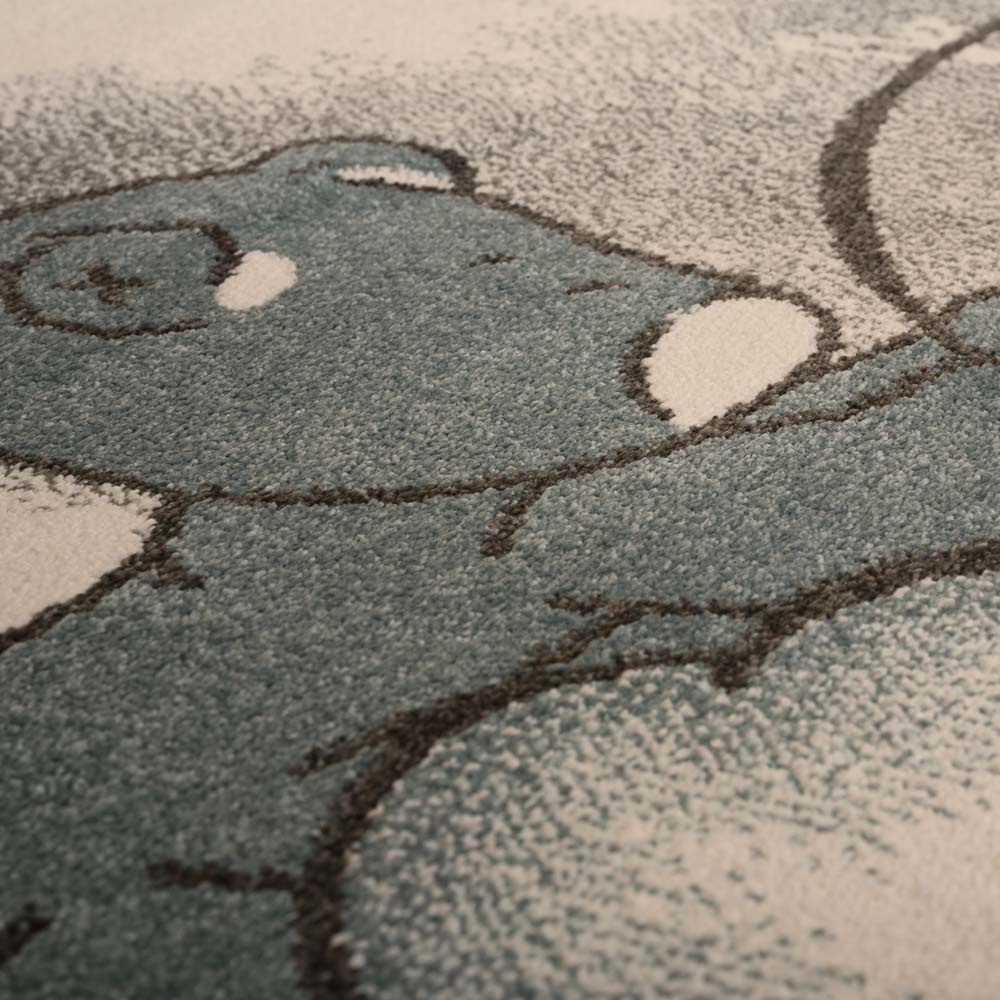 Tapis rond enfant ours - Dreams bleu - close up Tapis rond enfant ours - Dreams bleu - close up