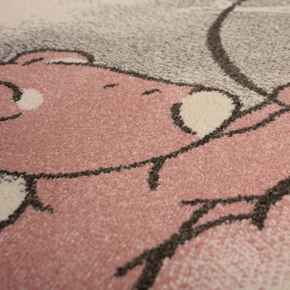 Tapis enfant ours - Dreams rose - close up Tapis enfant ours - Dreams rose - close up