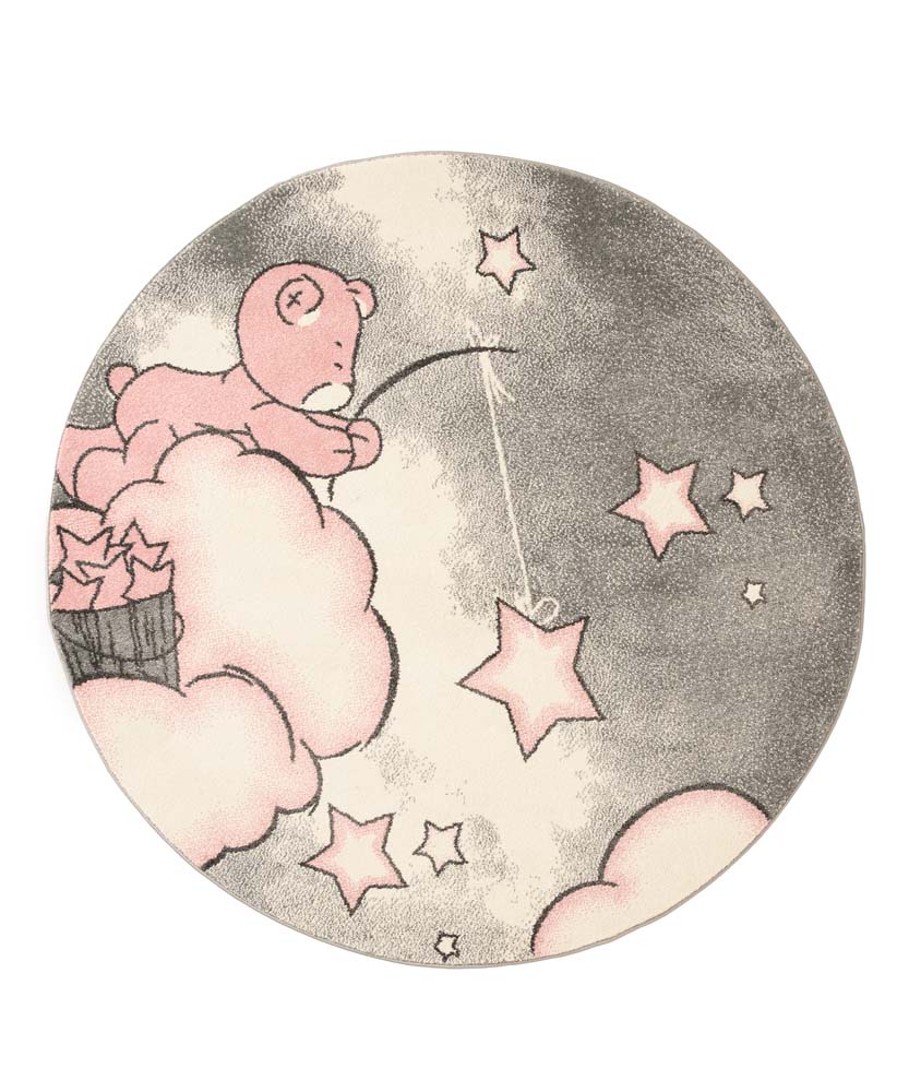 Tapis rond enfant ours - Dreams rose - overzicht Tapis rond enfant ours - Dreams rose - overzicht