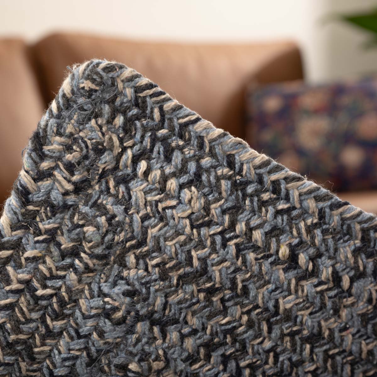 Tapis coton carré - Joy bleu Tapis coton carré - Joy bleu