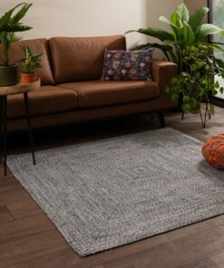 Tapis coton carré - Joy bleu