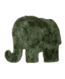 Tapis enfant moelleux Éléphant - Fluffy vert olive - overzicht, thumbnail