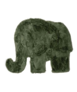 Tapis enfant moelleux Éléphant - Fluffy vert olive - overzicht