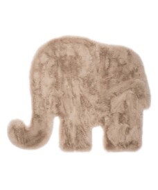 Tapis enfant moelleux Éléphant - Fluffy taupe - overzicht, thumbnail
