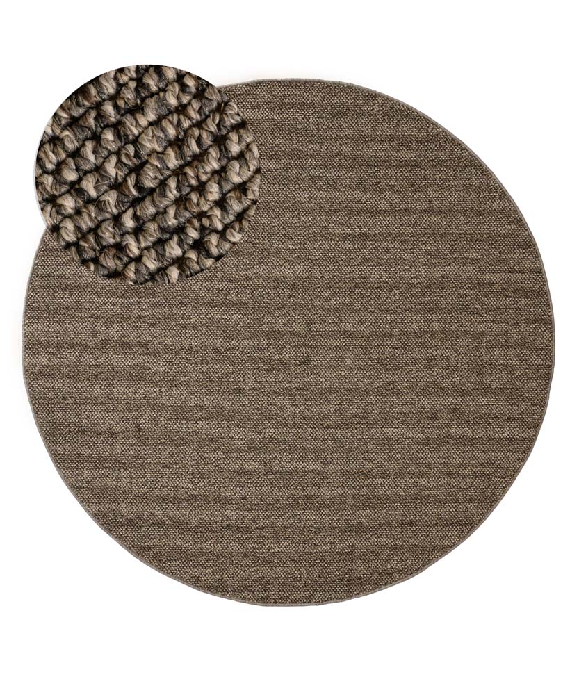 Tapis rond poil ras - Loom gris - overzicht Tapis rond poil ras - Loom gris - overzicht