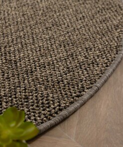 Tapis rond poil ras - Loom gris - close up, thumbnail Tapis rond poil ras - Loom gris - close up, thumbnail