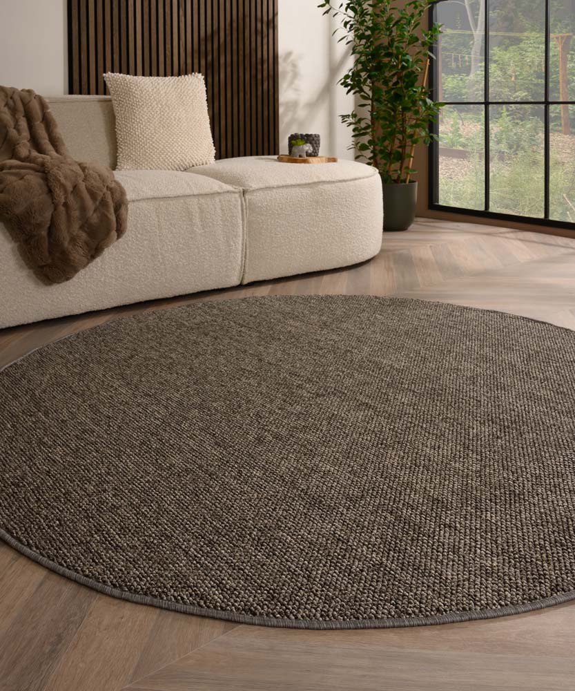 Tapis rond poil ras - Loom gris - sfeer Tapis rond poil ras - Loom gris - sfeer