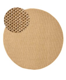 Tapis rond poil ras - Loom beige - overzicht, thumbnail