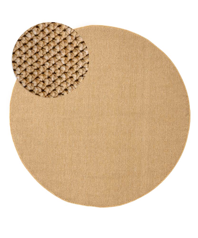 Tapis rond poil ras - Loom beige - overzicht Tapis rond poil ras - Loom beige - overzicht