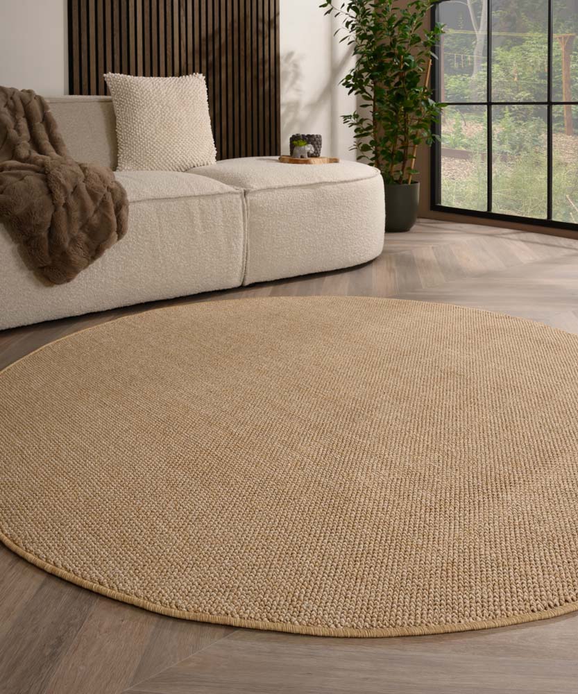 Tapis rond poil ras - Loom beige - sfeer Tapis rond poil ras - Loom beige - sfeer