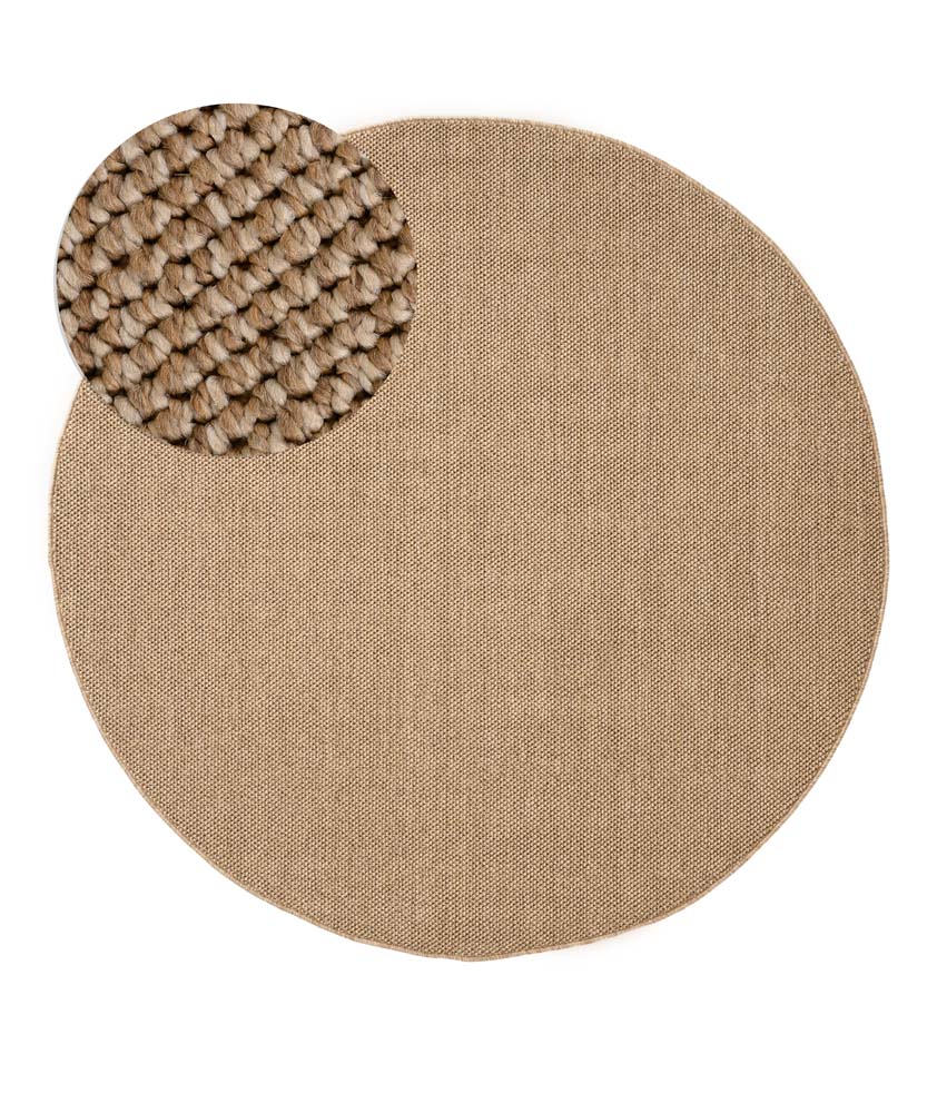 Tapis rond poil ras - Loom marron - overzicht Tapis rond poil ras - Loom marron - overzicht