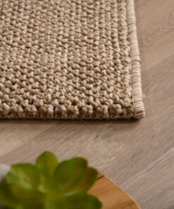 Tapis de couloir poil ras - Loom marron - close up, thumbnail Tapis de couloir poil ras - Loom marron - close up, thumbnail