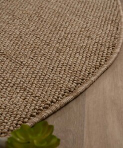 Tapis rond poil ras - Loom marron - close up, thumbnail Tapis rond poil ras - Loom marron - close up, thumbnail