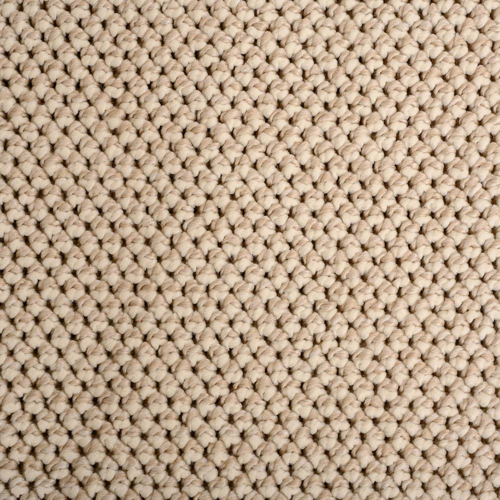 Tapis rond poil ras - Loom crème - close up Tapis rond poil ras - Loom crème - close up