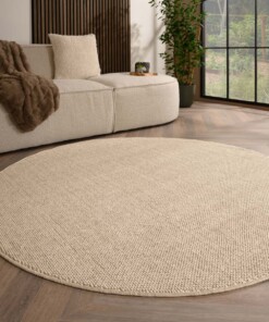 Tapis rond poil ras - Loom crème - sfeer