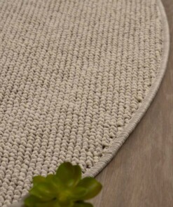 Tapis rond poil ras - Loom argent - close up, thumbnail Tapis rond poil ras - Loom argent - close up, thumbnail