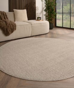 Tapis rond poil ras - Loom argent - sfeer