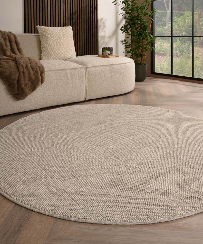 Tapis rond poil ras - Loom argent - sfeer Tapis rond poil ras - Loom argent - sfeer