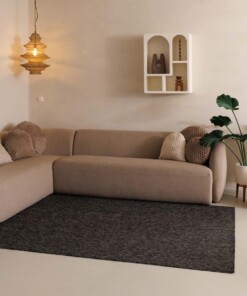 Tapis de couloir bouclé Lush - Anthracite - sfeer