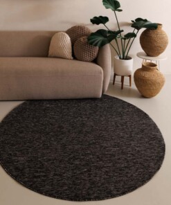 Tapis bouclé Rond Lush - Anthracite