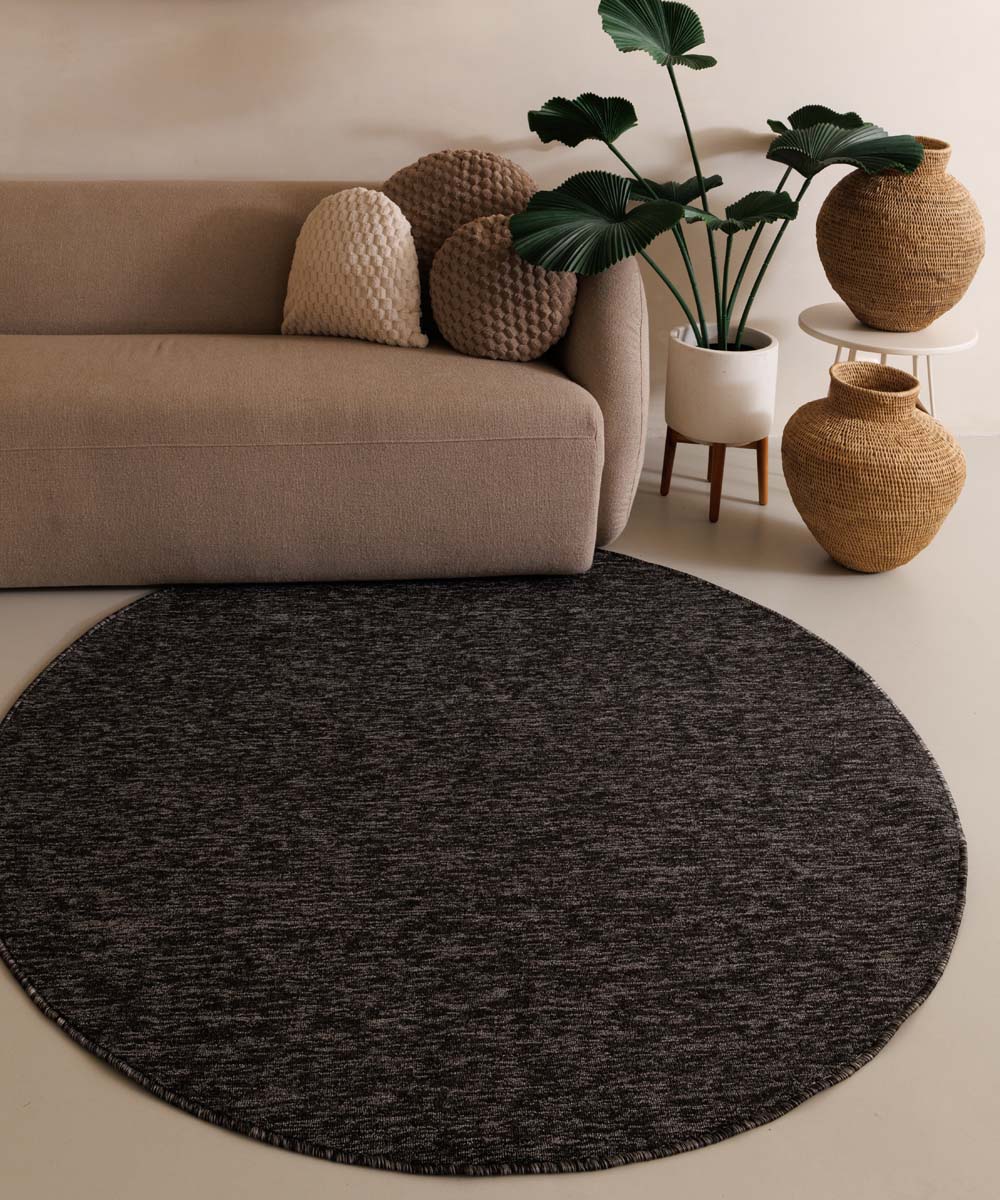 Tapis bouclé Rond Lush - Anthracite Tapis bouclé Rond Lush - Anthracite