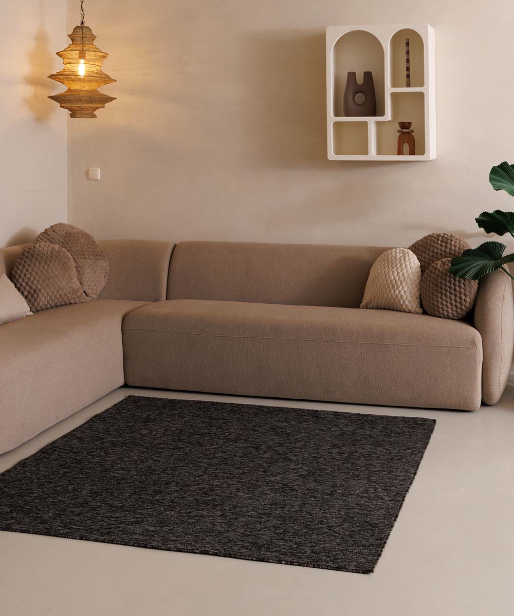 Tapis bouclé Carré Lush - Anthracite - sfeer Tapis bouclé Carré Lush - Anthracite - sfeer