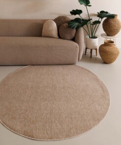 Tapis bouclé Rond Lush - beige