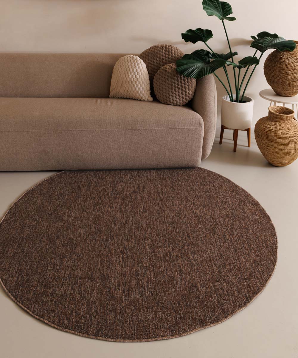 Tapis bouclé Rond Lush - marron Tapis bouclé Rond Lush - marron