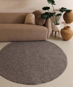 Tapis bouclé Rond Lush - gris