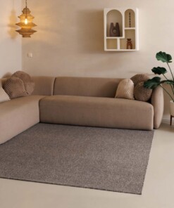 Tapis bouclé Carré Lush - gris