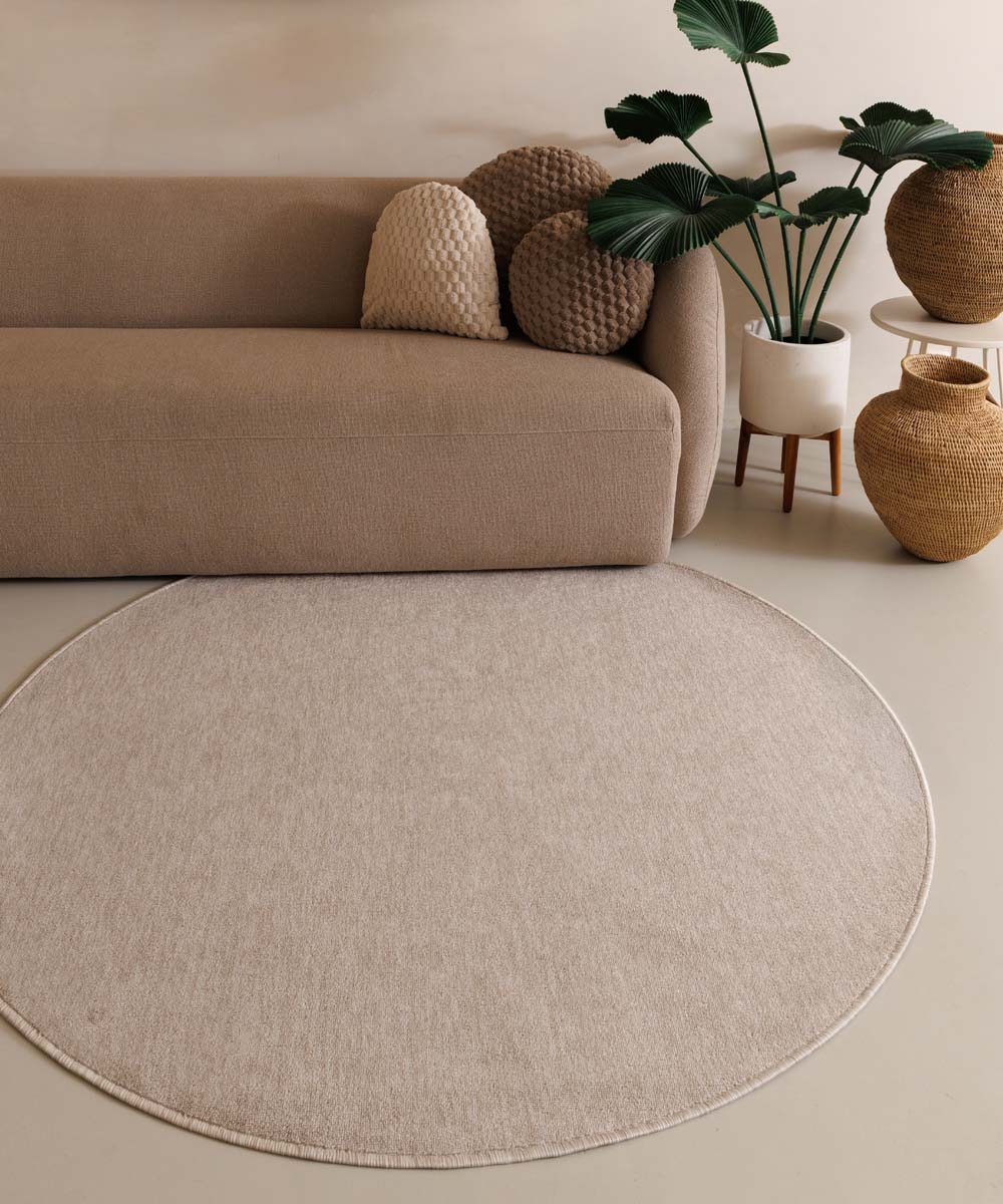 Tapis bouclé Rond Lush - Crème - sfeer Tapis bouclé Rond Lush - Crème - sfeer