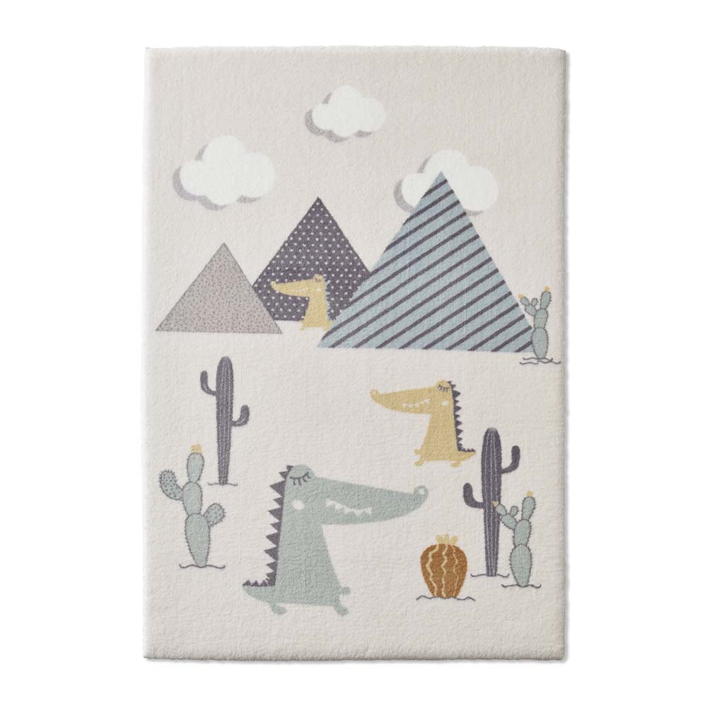 Tapis enfant dinosaure - Animigo No.3 crème/multi - overzicht Tapis enfant dinosaure - Animigo No.3 crème/multi - overzicht