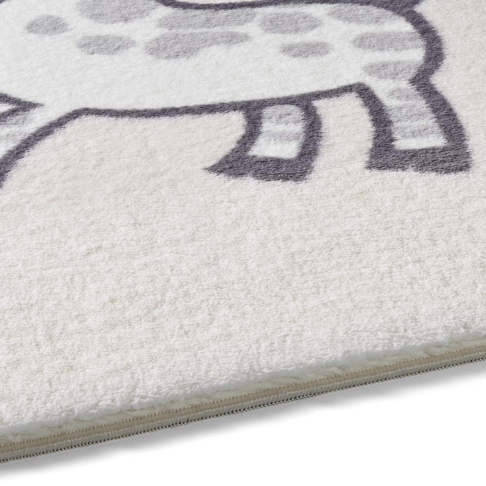 Tapis enfant jungle - Animigo crème/multi - close up Tapis enfant jungle - Animigo crème/multi - close up