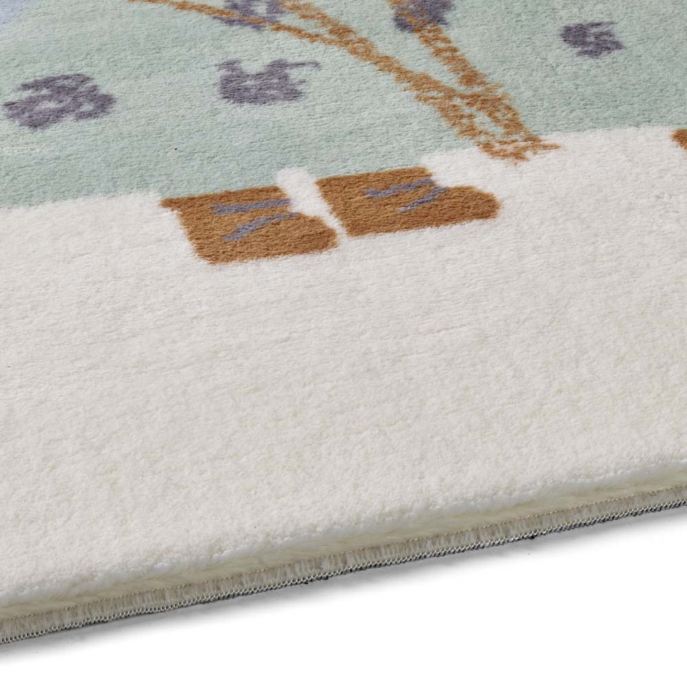 Tapis enfant dinosaure - Animigo No.2 crème/multi - close up Tapis enfant dinosaure - Animigo No.2 crème/multi - close up