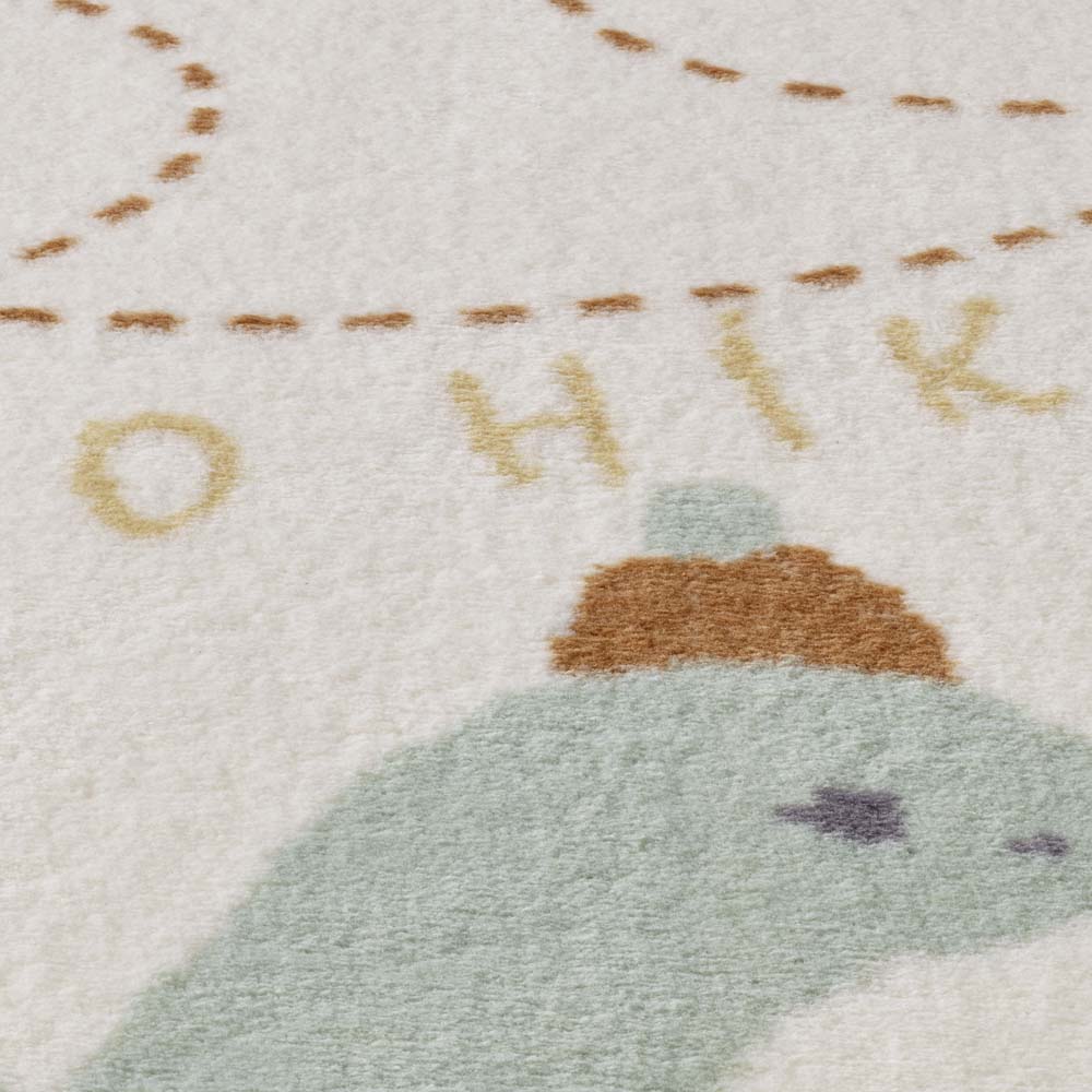 Tapis enfant dinosaure - Animigo No.2 crème/multi - close up Tapis enfant dinosaure - Animigo No.2 crème/multi - close up