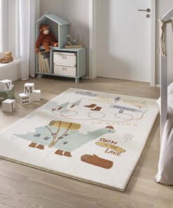 Tapis enfant dinosaure - Animigo No.2 crème/multi - sfeer