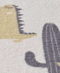 Tapis enfant dinosaure - Animigo No.3 crème/multi - close up, thumbnail Tapis enfant dinosaure - Animigo No.3 crème/multi - close up, thumbnail