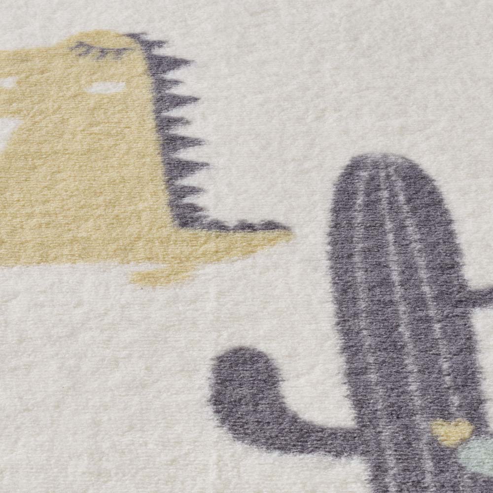 Tapis enfant dinosaure - Animigo No.3 crème/multi - close up Tapis enfant dinosaure - Animigo No.3 crème/multi - close up