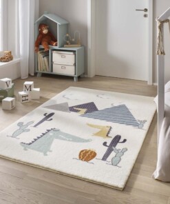 Tapis enfant dinosaure - Animigo No.3 crème/multi - sfeer