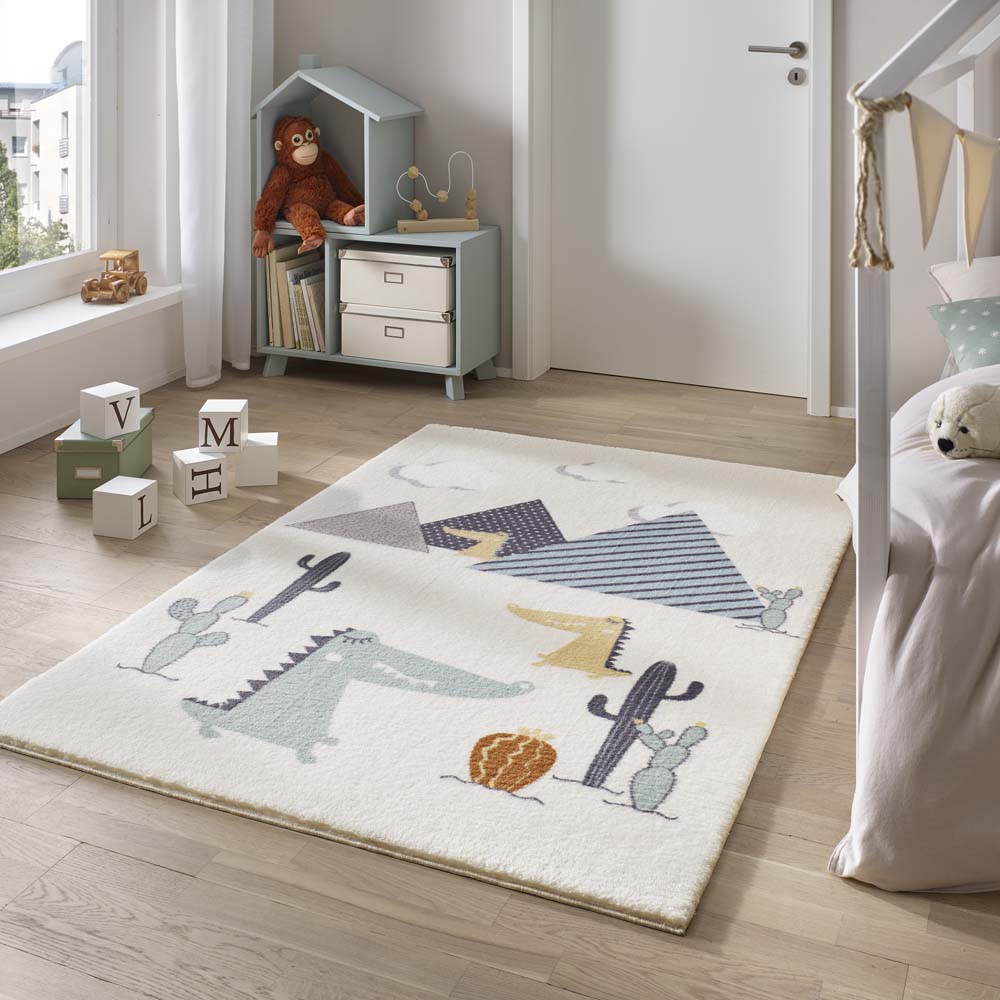 Tapis enfant dinosaure - Animigo No.3 crème/multi - sfeer Tapis enfant dinosaure - Animigo No.3 crème/multi - sfeer