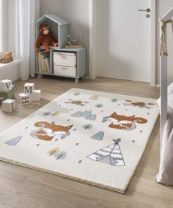 Tapis enfant écureuil - Animigo crème/multi - sfeer