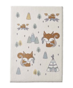 Tapis enfant écureuil - Animigo crème/multi - overzicht
