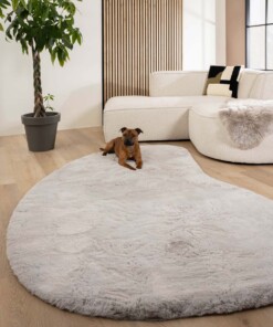 Tapis doux forme organique - Comfy Plus gris clair - sfeer, thumbnail