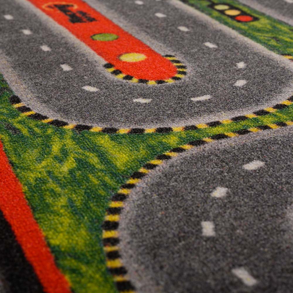 Tapis circuit voiture - Joy rouge - close up Tapis circuit voiture - Joy rouge - close up