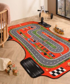 Tapis circuit voiture - Joy rouge - sfeer