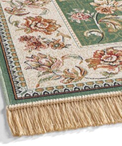 Tapis de couloir oriental - Regal Helena vert - close up, thumbnail