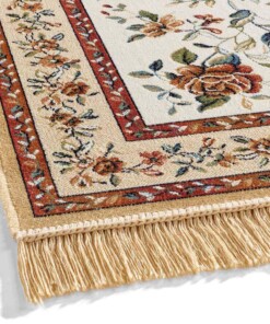 Tapis de couloir oriental - Regal Flora crème/rouge - close up, thumbnail Tapis de couloir oriental - Regal Flora crème/rouge - close up, thumbnail