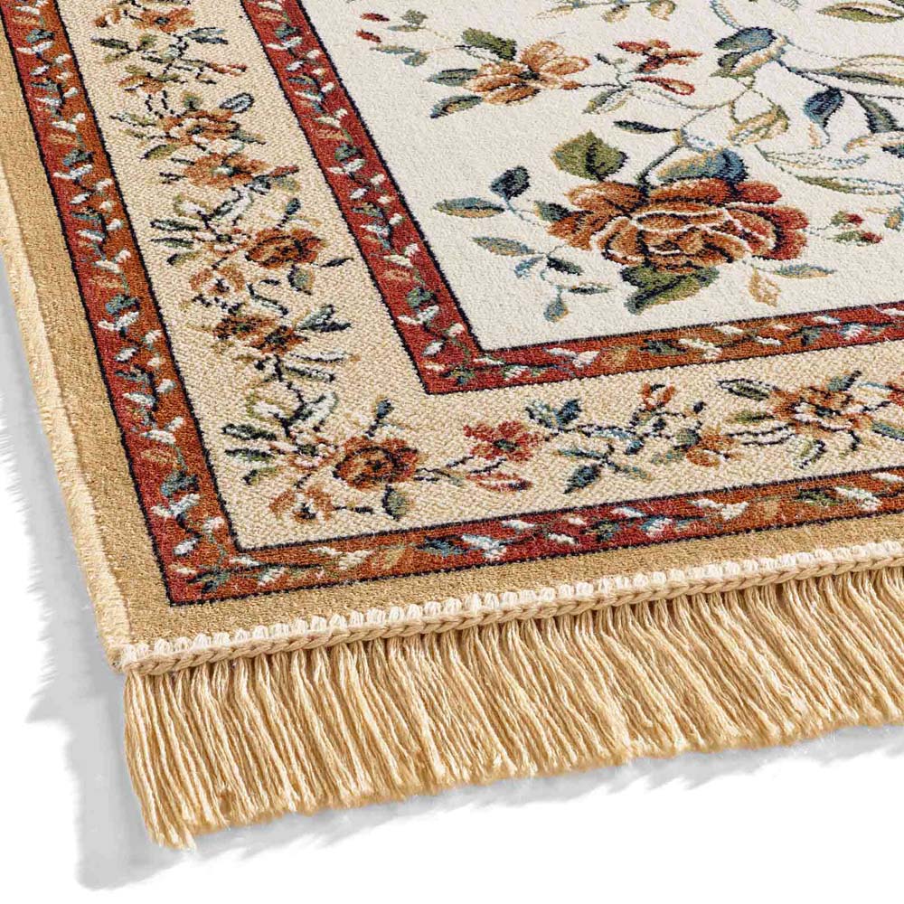 Tapis de couloir oriental - Regal Flora crème/rouge - close up Tapis de couloir oriental - Regal Flora crème/rouge - close up