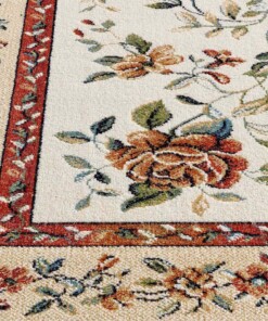 Tapis de couloir oriental - Regal Flora crème/rouge - close up, thumbnail Tapis de couloir oriental - Regal Flora crème/rouge - close up, thumbnail